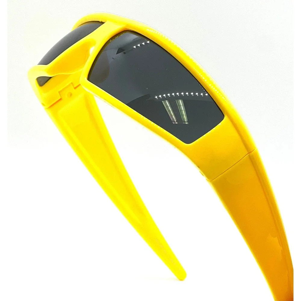 Fashion Yellow Wrap Around Shield Sunglasses Mens Sporty Futuristic Lentes Gafas